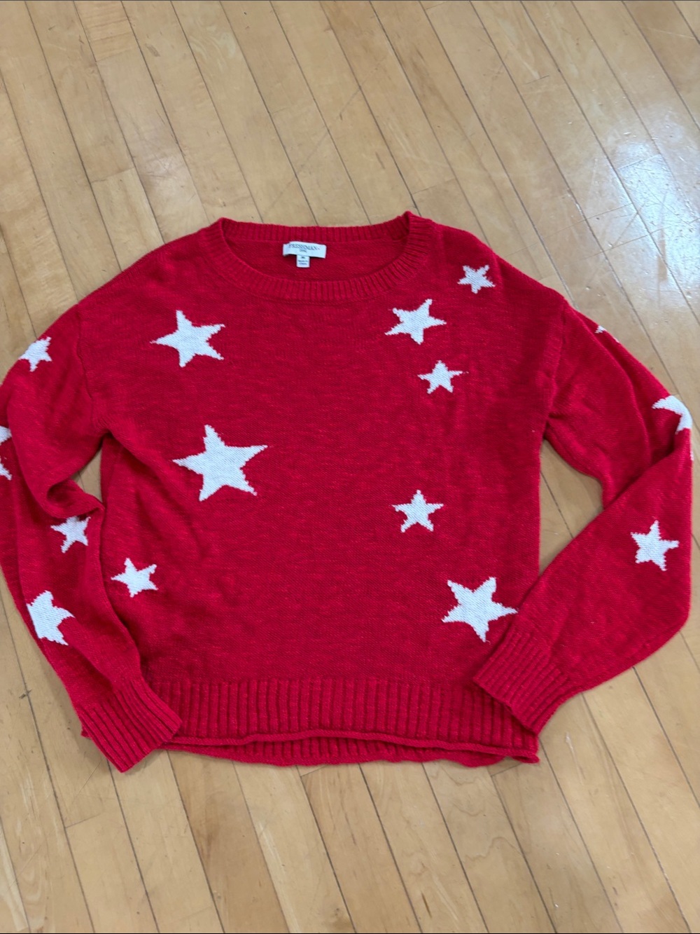 Freshman Red Crewneck Sweater with White Stars